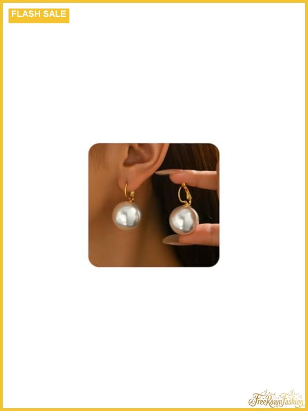 Large Faux Pearl Dangle Earrings Gold Finish Formal Wedding
